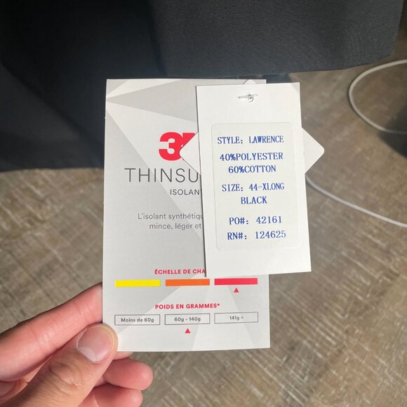 M&H All Weather Trench Coat 44XL Black NWT with 3M Thinsulate - Picture 5 of 5